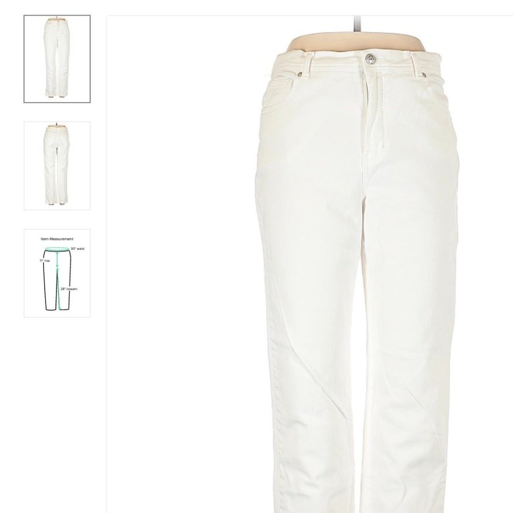 GLORIA VANDERBILT SIZE 10 WHITE JEANS PREOWNED ADORABLE SHARP